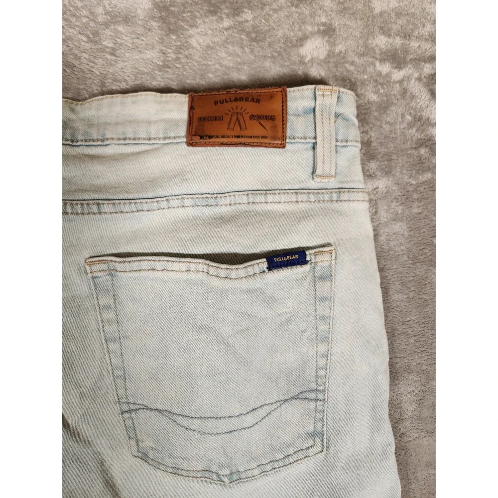 Pull and Bear Jeans Women's 39X32 (Tag EUR 48 MEX 38) Blue Skinny STAIN‎